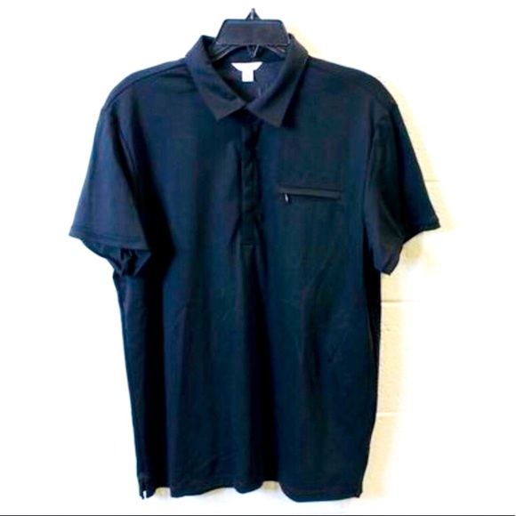 NEW CALVIN KLEIN Black Polo Shirt -Size Large - Picture 1 of 5